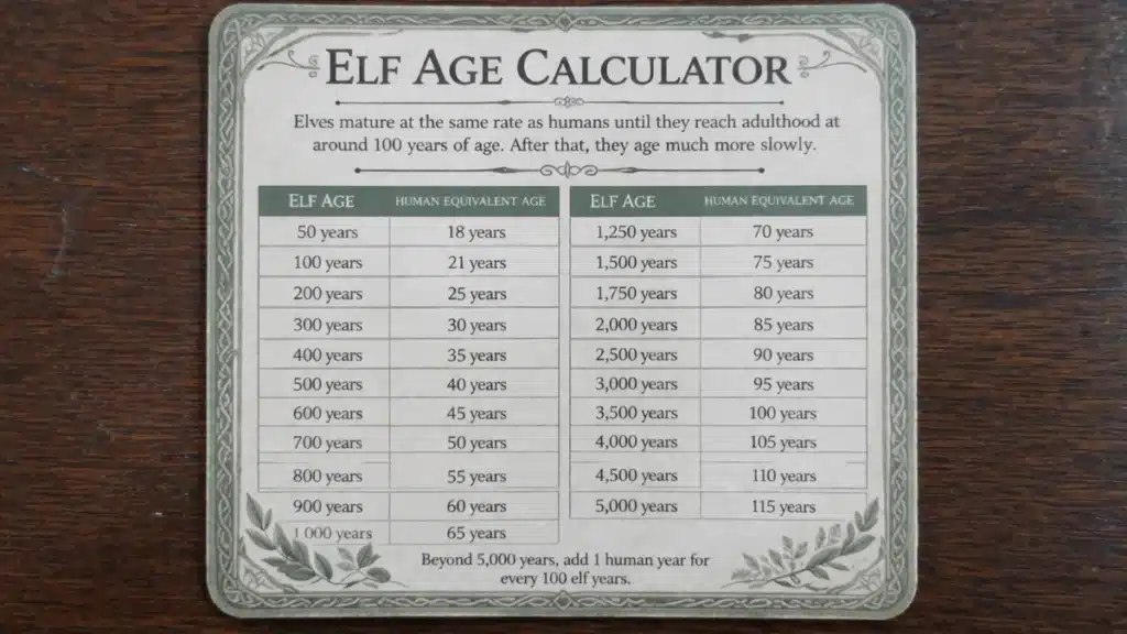elf age calculator